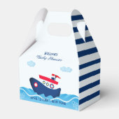 Zeilboot Baby shower gunstbox Bedankdoosjes (Voorkant Zijde)
