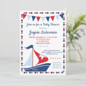 Zeilboot Baby shower Kaart (Staand voorkant)