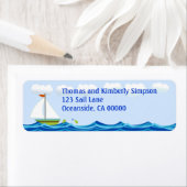 Zeilboot Baby shower retour adreslabel Etiket (Insitu)