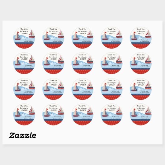 Zeilboot Baby shower Sticker (Vel)