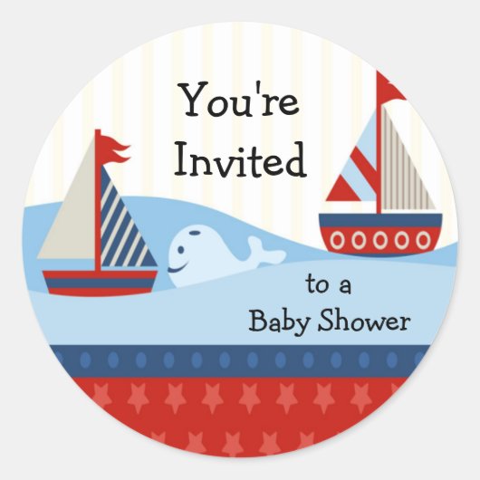 Zeilboot Baby shower Sticker (Voorkant)