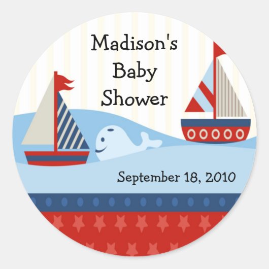 Zeilboot Baby shower Sticker (Voorkant)