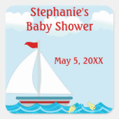 Zeilboot Baby shower Sticker (Voorkant)