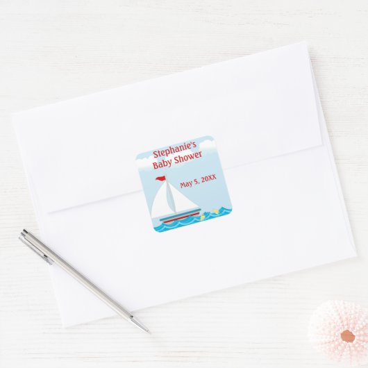 Zeilboot Baby shower Sticker (Envelop)