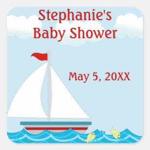 Zeilboot Baby shower Sticker
