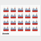 Zeilboot Baby shower Vierkante Sticker (Vel)