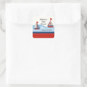 Zeilboot Baby shower Vierkante Sticker! Sticker (Tas)