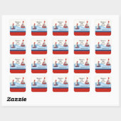 Zeilboot Baby shower Vierkante Sticker! Vierkante Sticker (Vel)