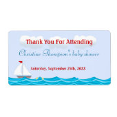 Zeilboot Baby shower Waterflesetiketten Etiket (Voorkant)
