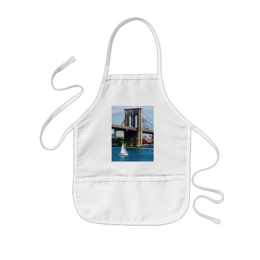 Zeilboot bij de Brooklyn Bridge Kinder Schort (Voorkant)