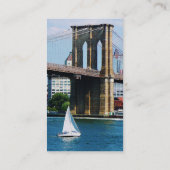Zeilboot bij de Brooklyn Bridge - Platina Afwerkin Visitekaartje (Achterkant)