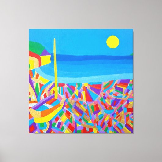 Zeilboot bij het Zee-Gestrekt Canvasprint Canvas Afdruk (Voorkant)