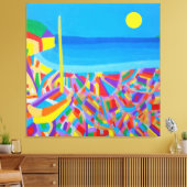 Zeilboot bij het Zee-Gestrekt Canvasprint Canvas Afdruk (Insitu (Woonkamer))