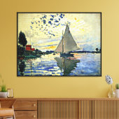 Zeilboot bij le Petit Gennevilliers Canvas Afdruk (Insitu (Woonkamer))