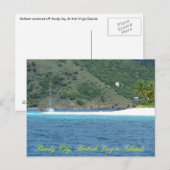 Zeilboot bij Sandy Cay Briefkaart (Voorkant / Achterkant)