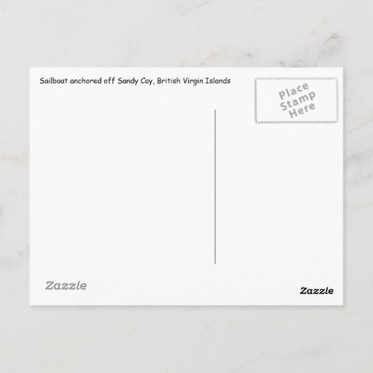 Zeilboot bij Sandy Cay Briefkaart (Achterkant)