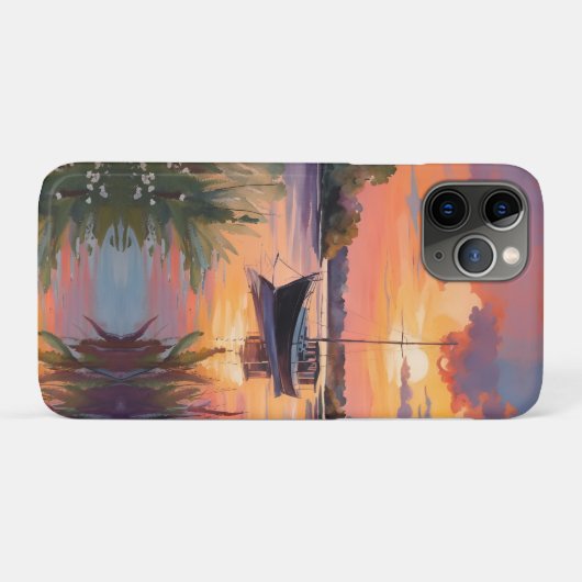 Zeilboot bij Sunrise Case-Mate iPhone Case (Achterkant (horizontaal))