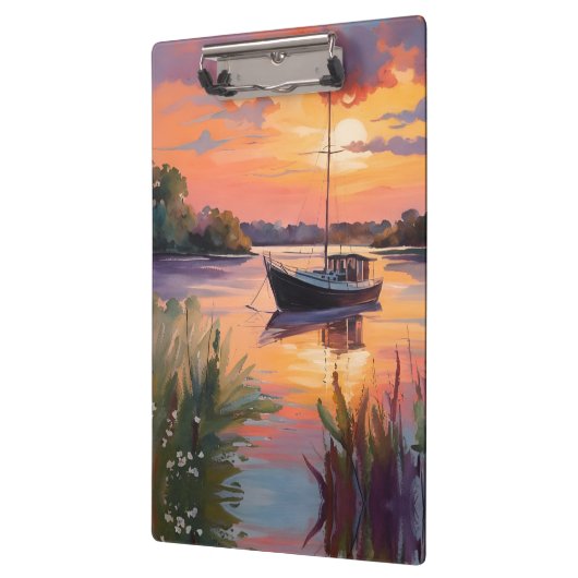 Zeilboot bij Sunrise Klembord (Links)