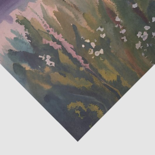 Zeilboot bij Sunrise Waterverf Art Tissuepapier (Detail)