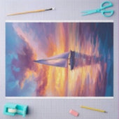 Zeilboot bij Sunset Painting Decoupage Tissuepapier (Craft)