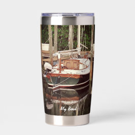  zeilboot bij Tropical Dock - Geïsoleerde Drinkbeker