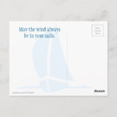 Zeilboot bij Zee Fine Art Waterverf Painting Briefkaart (Achterkant)