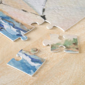 Zeilboot bij Zee Fine Art Waterverf Painting Legpuzzel (Zijkant)