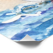 Zeilboot bij Zee Fine Art Waterverf Painting Poster (Hoek)