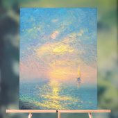 Zeilboot bij zonsondergang acryl bord (Neutraal)