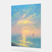 Zeilboot bij zonsondergang acryl bord (Hoek)