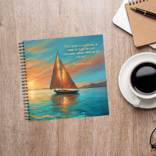Zeilboot bij zonsondergang Breng tijd door met Jez Notitieboek
