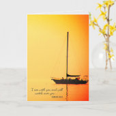 zeilboot bij zonsondergang kaart (Gele Bloem)