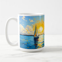 Zeilboot bij zonsondergang