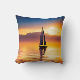 Zeilboot bij zonsondergang kussen