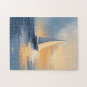 Zeilboot bij zonsondergang legpuzzel (Horizontaal)