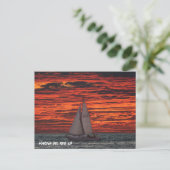 Zeilboot bij zonsondergang - Marina Del Rey, CA Briefkaart (Staand voorkant)