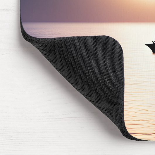 Zeilboot bij zonsondergang muismat (Hoek)