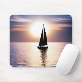 Zeilboot bij zonsondergang muismat
