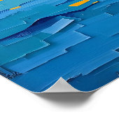 Zeilboot bij zonsondergang poster (Hoek)