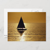 Zeilboot bij zonsondergang, sloop briefkaart (Voorkant / Achterkant)