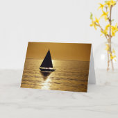 Zeilboot bij zonsondergang, sloop kaart (Gele Bloem)