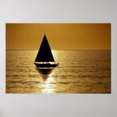 Zeilboot bij zonsondergang, sloop poster (Voorkant)