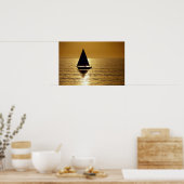 Zeilboot bij zonsondergang, sloop poster (Keuken)