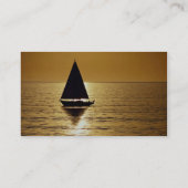 Zeilboot bij zonsondergang, sloop visitekaartje (Achterkant)
