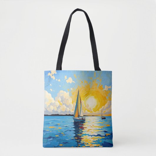 Zeilboot bij zonsondergang tote bag (Voorkant)