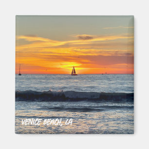 Zeilboot bij zonsondergang - Venice Beach, CA Magneet