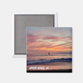 Zeilboot bij zonsondergang - Venice Beach, CA Magneet (Voorkant / Achterkant)