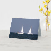 Zeilboot Birthday Kaart (Gele Bloem)