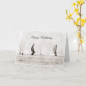 Zeilboot Birthday Kaart (Gele Bloem)