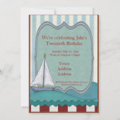 Zeilboot Birthday Kaart (Achterkant)